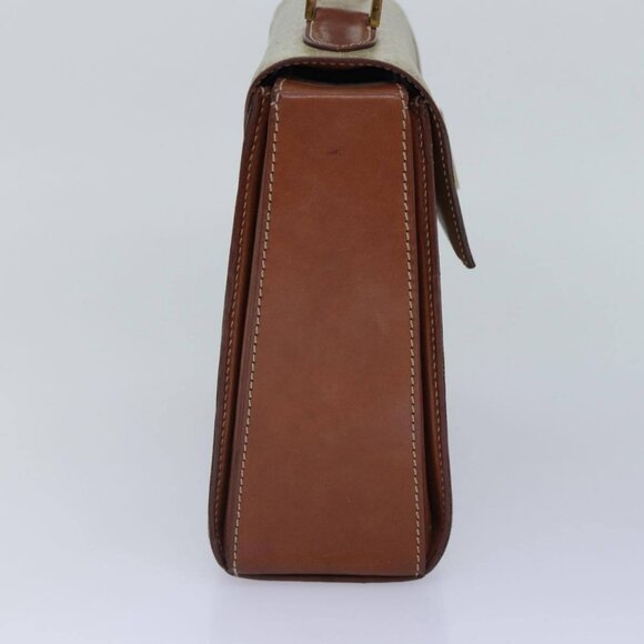 CELINE Macadam Canvas Hand Bag PVC Leather Beige Auth - Picture 4 of 16